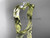 14kt yellow gold diamond leaf and vine three stone ring ADLR247