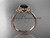 14kt rose gold celtic trinity knot wedding ring with a Black Diamond center stone CT7154