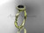 Artisan Halo Engagement Ring, 14kt Yellow Gold Black Diamond Wedding Ring ADLR337