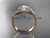  Artisan Halo Diamond Engagement Ring, 14kt Rose Gold Wedding Ring ADLR379