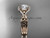 14kt rose gold celtic trinity knot engagement ring ,diamond wedding ring with "Forever One" Moissanite center stone CT785