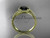 14kt yellow gold  wedding ring, engagement ring with a Black Diamond center stone ADLR389