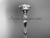 Forever One Moissanite Engagement Ring with Diamonds, Platinum Solitaire Ring ADLR23