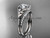 platinum diamond floral wedding ring, engagement set with a "Forever One" Moissanite center stone ADLR126S