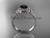 Artisan Trinity Diamond Bridal Ring, 14kt White Gold Celtic Black Diamond Wedding Ring CT7391