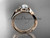 14kt rose gold diamond leaf and vine wedding ring, engagement set with a "Forever One" Moissanite center stone ADLR78S 14kt rose gold diamond leaf and vine wedding ring, engagement set with a "Forever One" Moissanite center stone ADLR78S