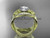 14kt yellow gold diamond leaf and vine wedding ring, engagement ring with double matching band ADLR90S