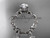 platinum diamond celtic trinity knot  wedding ring, bridal ring with a "Forever One" Moissanite center stone CT7124