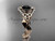 14kt rose gold diamond celtic trinity knot wedding ring, engagement ring with a Black Diamond center stone CT7326