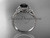 platinum celtic trinity knot wedding ring, engagement ring with a Black Diamond center stone CT7322