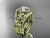 14kt yellow gold diamond floral wedding ring, engagement ring with a "Forever One" Moissanite center stone and double matching band ADLR131S 14kt yellow gold diamond floral wedding ring, engagement ring with a "Forever One" Moissanite center stone and double matching band ADLR131S