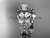 Platinum diamond floral, butterfly wedding ring, engagement set with a "Forever One" Moissanite center stone ADLR136S