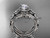 Platinum diamond floral, butterfly wedding ring, engagement set with a "Forever One" Moissanite center stone ADLR136S