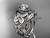 Platinum diamond floral, butterfly wedding ring, engagement set with a "Forever One" Moissanite center stone ADLR136S