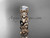 14k rose gold diamond floral leaf and vine wedding ring, engagement ring with a "Forever One" Moissanite center stone ADLR215