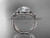 14kt white gold diamond celtic trinity knot wedding ring, engagement set with a "Forever One" Moissanite center stone CT7131S