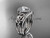 14kt white gold diamond celtic trinity knot wedding ring, engagement set with a "Forever One" Moissanite center stone CT7131S