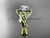 14kt yellow gold diamond celtic trinity knot wedding ring, engagement ring with a "Forever One" Moissanite center stone CT7244