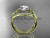 14kt yellow gold diamond celtic trinity knot wedding ring, engagement ring with a "Forever One" Moissanite center stone CT7244