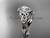 14kt white gold diamond celtic trinity knot wedding ring, engagement set CT7328S