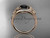 14kt rose gold diamond leaf and vine wedding ring, engagement ring with a Black Diamond center stone ADLR91