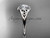 platinum celtic trinity knot engagement ring, wedding ring with a "Forever One" Moissanite center stone CT791
