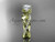 14kt yellow gold diamond leaf and vine wedding ring, engagement ring with "Forever One" Moissanite center stone ADLR70