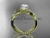 14kt yellow gold diamond leaf and vine wedding ring, engagement ring with "Forever One" Moissanite center stone ADLR70