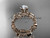 Unique 14kt rose gold diamond floral wedding ring, engagement set ADLR248S
