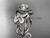 14kt white gold diamond celtic trinity knot wedding ring,butterfly engagement ring with a "Forever One" Moissanite center stone CT7136