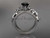Platinum diamond floral, leaf and vine wedding ring, engagement ring with a Black Diamond center stone ADLR253