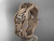 Handmade Women's Celtic Wedding Band, 14kt Rose Gold Leaf Engagement Ring CT7508GM