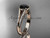 14kt rose gold diamond unique engagement ring, wedding ring with a Black Diamond center stone ADER108