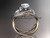 Unique 14kt rose gold diamond engagement set, wedding ring with a "Forever One" Moissanite center stone ADLR320S