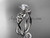 platinum celtic trinity knot engagement ring, wedding ring with a "Forever One" Moissanite center stone CT770