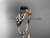 14kt rose gold celtic trinity knot wedding ring, engagement ring with a Black Diamond center stone CT7169