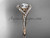 14kt rose gold diamond wedding ring, engagement ring with a "Forever One" Moissanite center stone ADLR383