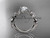 14kt white gold diamond floral wedding ring, engagement ring with a "Forever One" Moissanite center stone ADLR216