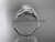 Platinum diamond leaf and vine wedding ring, engagement ring with  "Forever One" Moissanite center stone ADLR64