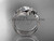 Unique Leaf Engagement Ring, Platinum Forever One Moissanite Wedding Set ADLR324S