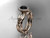 14kt rose gold diamond leaf and vine wedding set, engagement set with a Black Diamond center stone ADLR337