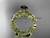 14kt yellow gold diamond celtic trinity knot wedding ring, engagement ring with a Black Diamond center stone CT7248S
