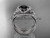 14kt white gold diamond celtic trinity knot wedding ring, engagement ring with a Black Diamond center stone and double matching band CT7155S