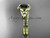 14kt yellow gold diamond floral wedding ring, engagement set with a Black Diamond center stone ADLR126S