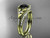 14kt yellow gold diamond floral wedding ring, engagement set with a Black Diamond center stone ADLR126S