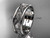 Art Nouveau Diamond Wedding Band, Unique Filigree Platinum Engagement Ring ADLR414BB