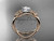 Nature Inspired Flower Wedding Ring, 14kt Rose Gold Diamond Engagement Ring with a "Forever One" Moissanite center stone ADLR90 Nature Inspired Flower Wedding Ring, 14kt Rose Gold Diamond Engagement Ring with a "Forever One" Moissanite center stone ADLR90