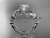 14kt white gold diamond celtic trinity knot wedding ring, engagement ring with a "Forever One" Moissanite center stone CT7501