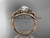 14kt rose gold celtic trinity knot wedding ring, engagement set CT7169S