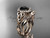 14kt rose gold diamond celtic trinity knot wedding ring, engagement set with a Black Diamond center stone CT7328S